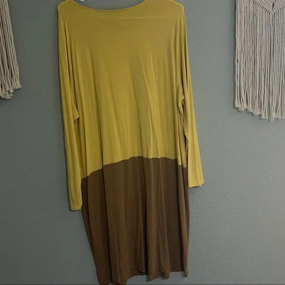J. Jill Long Sleeve Yellow and Brown Dress - Picture 3 of 3